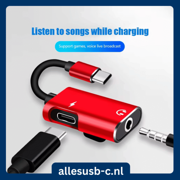 Rode USB-C splitter voor geluid en opladen tegelijkertijd
