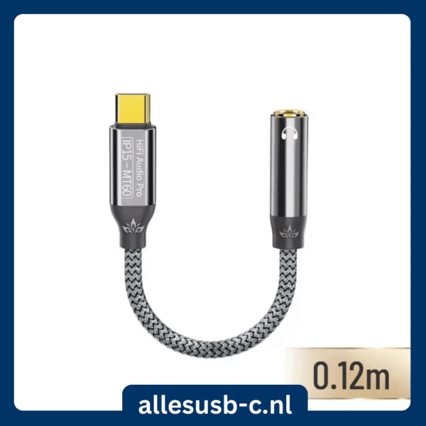 RIKSOIN HiFi Audio Pro IP15-MT60 adapter grijs gevlochten kabel