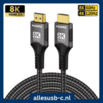 8K HDMI 2.1 kabel met ondersteuning voor 8K@60Hz en 4K@120Hz resoluties.