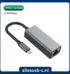 Grijze aluminium USB-C naar RJ45 adapter met 1000Mbps snelheid