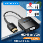 Vention HDMI naar VGA converter inclusief 3.5mm audiokabel en micro-USB voedingskabel