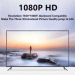 Groot TV scherm met hoge resolutie natuurbeeld via HDMI naar VGA adapter