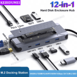 12-in-1 USB-C docking station met M.2 NVMe SSD behuizing en diverse poorten voor maximale connectiviteit
