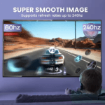 Vergelijking tussen standaard 60Hz en de vloeiende 240Hz verversingssnelheid tijdens het racen