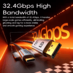 Llano USB-C naar DP kabel met 32.4Gbps bandbreedte om ghosting en vertraging in grote games te elimineren.