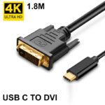 USB-C naar DVI kabel van 1.8 meter met ondersteuning voor 4K Ultra HD resolutie.