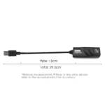 Technische tekening met afmetingen van de adapter: 15cm kabel en 29.5cm totale lengte