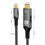 Technische tekening met exacte afmetingen in millimeters van de USB-C en HDMI connectoren.