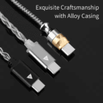 Detailopname van de metalen USB-C plugs van QKZ adapters