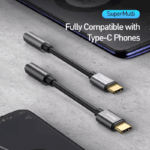 Twee Baseus USB-C naar jack adapters compatibel met diverse Type-C telefoons