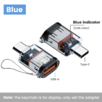 Transparant blauwe USB-C stekker 120W snelladen