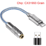 Geïsoleerde productfoto van de CX31993 variant met blauw-zilveren 'Grain' gevlochten kabel