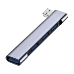 Zilveren USB splitter stick ontwerp met draaibare kop