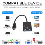 Schema dat compatibele apparaten toont zoals PC, PS3, Apple TV naar Monitor en Projector