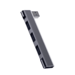 Vrijstaande donkergrijze USB-A naar 4x USB splitter draaibaar