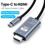 Duurzame gevlochten Type-C naar HDMI kabel met ondersteuning voor 4K UHD resoluties