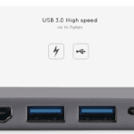 Twee snelle USB 3.0 poorten op de USB-C hub met overdrachtssnelheden tot 5Gbps.