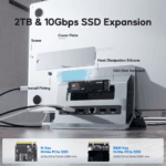 USB-C docking station met SSD behuizing voor snelle M.2 NVMe PCIe SSD opslaguitbreiding tot 2TB