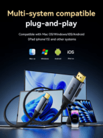 Overzicht van compatibele besturingssystemen waaronder macOS, Windows, Android en iPadOS (iPhone 15).