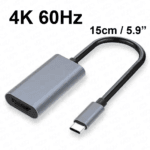Vloeiende 4K 60Hz USB-C naar HDMI converter kabel van 15cm in de kleur grijs