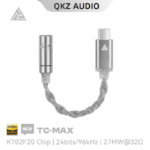 Zilverkleurige QKZ TC-MAX USB-C naar mini-jack verloopstuk