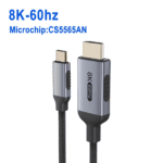 Technische weergave van de 8K variant met krachtige CS5565AN microchip voor 8K en hoge refresh rates.