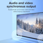 HDMI-kabel voor automatische synchronisatie van audio en video op uw televisiescherm zonder handmatige aanpassingen.