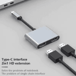 2-in-1 Type-C interface dual HDMI adapter voor het eenvoudig aansluiten van twee externe HDMI-kabels