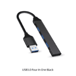 USB 3.0 Hub 4 Poorten zwarte adapter voor snelle dataoverdracht en extra USB-aansluitingen
