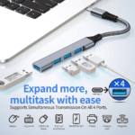 4 apparaten tegelijk aansluiten op USB C adapter