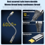 Buigtest en constructiedetails van de versterkte USB-C adapter kabel