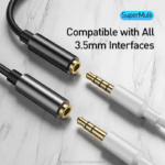 Baseus adapter compatibel met 3-polige en 4-polige 3.5mm stekkers
