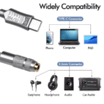 Schema van apparaten compatibel met USB-C naar 3.5mm adapter