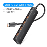 USB-C adapter naar 4 USB-A poorten 10Gbps snelheid