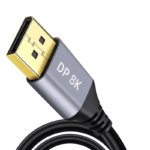 Close-up van de vergulde pinnen van een DisplayPort-kabel voor optimale corrosiebestendigheid en signaaloverdracht.