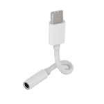 Vrijstaande witte flexibele USB-C audio kabel