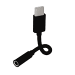 Vrijstaande zwarte flexibele USB-C audio dongle