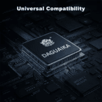 Close-up van de interne processing chip van de hub die zorgt voor universele compatibiliteit en stabiele prestaties.